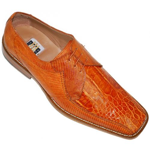 David Eden  "Savior" Caramel Genuine Crocodile/Lizard Shoes
